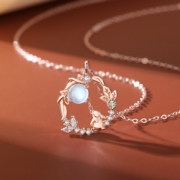 Fairy Moon-Gazing Rabbit Necklace